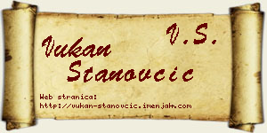 Vukan Stanovčić vizit kartica